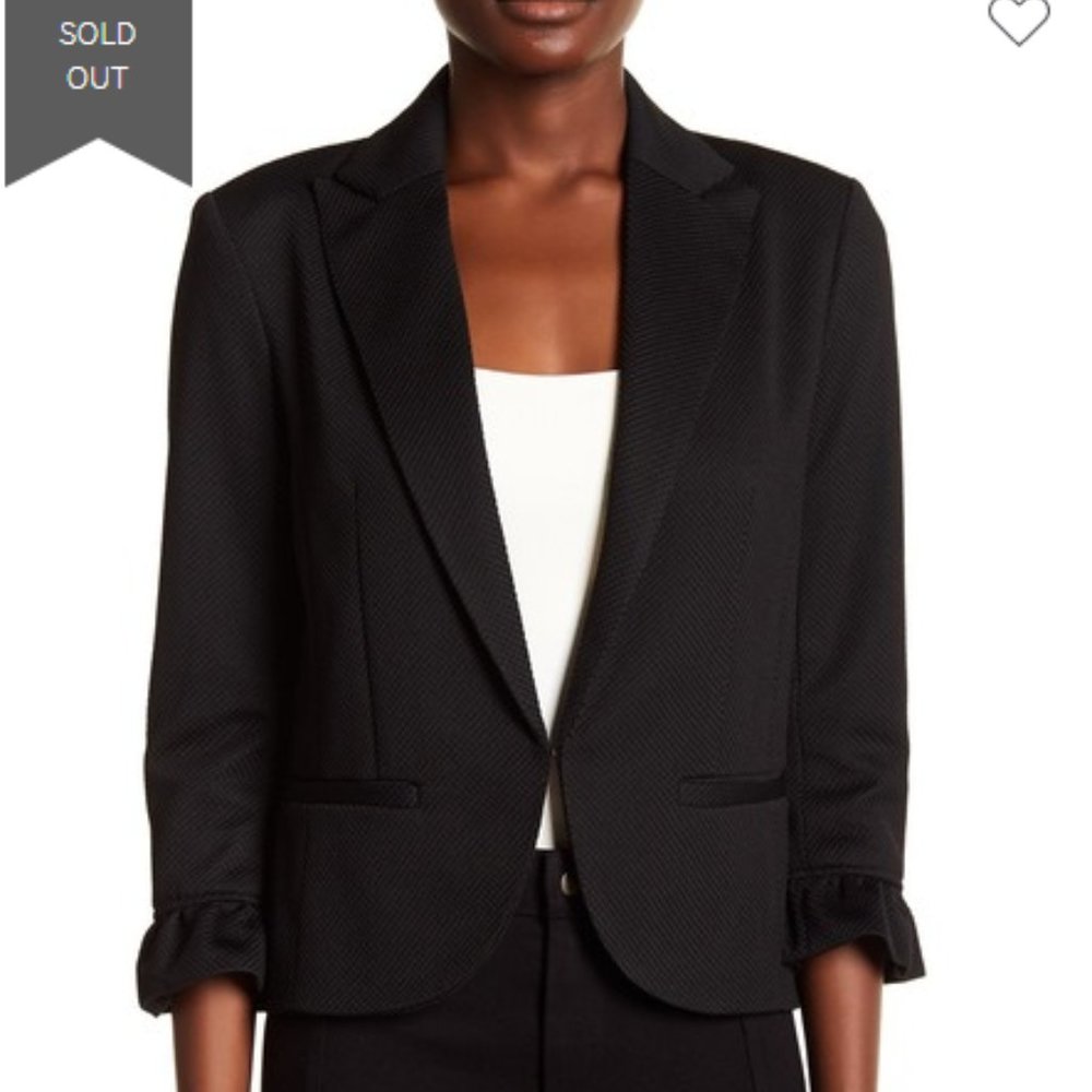 Amanda & Chelsea Ruffle Sleeve Solid Blazer Size 4